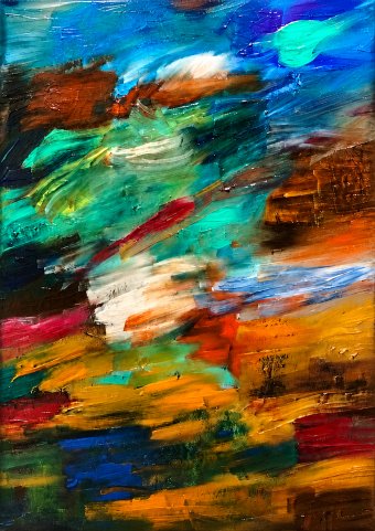 Painting "Stream of light" by painter Temnyy oil canvas at Jose Art Gallery