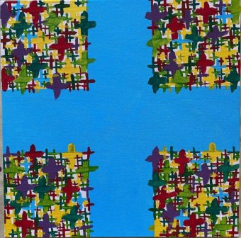 Painting "The Cross of Apostle Peter" by painter Sultan acrylic canvas at Jose Art Gallery