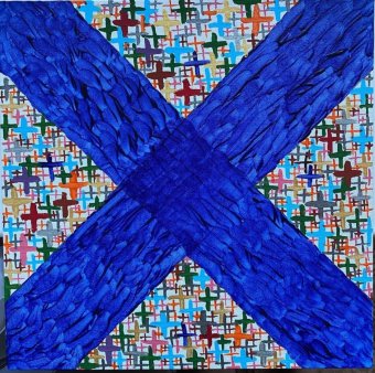 Painting "The Cross of Apostle Andrew" by painter Sultan acrylic canvas at Jose Art Gallery