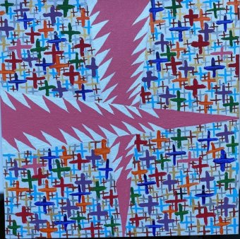 Painting "The Cross of Apostle James" by painter Sultan acrylic canvas at Jose Art Gallery