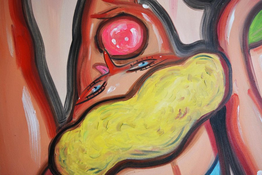 Additional view 1: Impressionism Portrait Painting Creamy Tease by painter Yana Medow oil canvas 