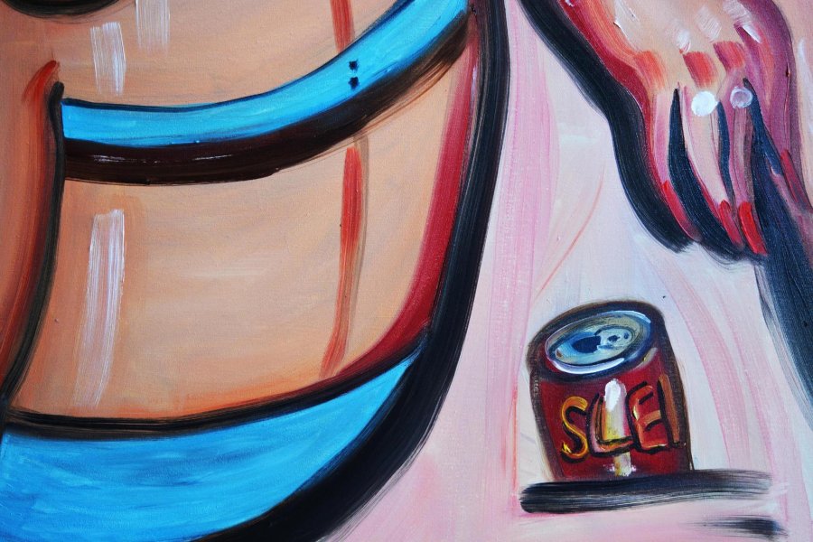 Additional view 2: Impressionism Portrait Painting Creamy Tease by painter Yana Medow oil canvas 