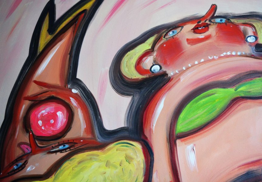 Additional view 4: Impressionism Portrait Painting Creamy Tease by painter Yana Medow oil canvas 