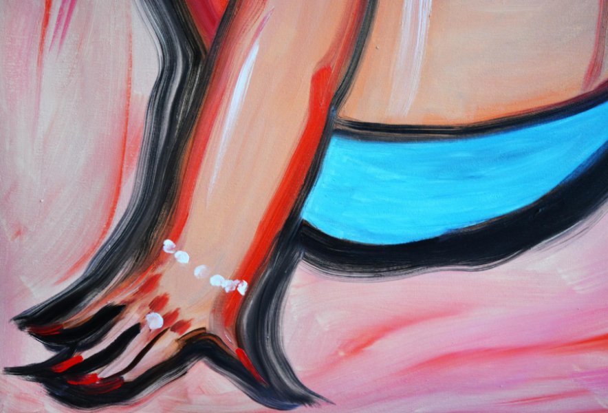 Additional view 5: Impressionism Portrait Painting Creamy Tease by painter Yana Medow oil canvas 