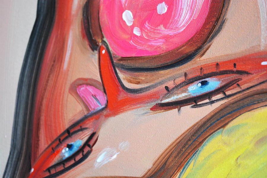 Additional view 6: Impressionism Portrait Painting Creamy Tease by painter Yana Medow oil canvas 