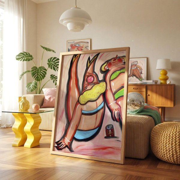 Additional view 9: Impressionism Portrait Painting Creamy Tease by painter Yana Medow oil canvas 