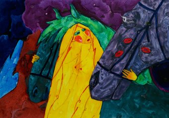 Painting "Poymannoe Nebo" by painter Sergey Yemets ink paper at Jose Art Gallery