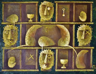 Painting "Heads in the Closet: A Variety of Moods" by painter Dmitriy Svechnikov oil canvas at Jose Art Gallery