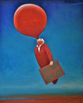 Painting "Leaving home: a flight to the heights of success" by painter Dmitriy Svechnikov oil canvas at Jose Art Gallery