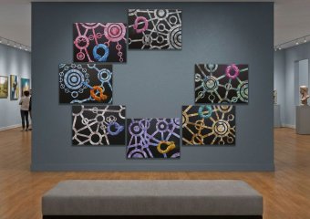 Pintura "Heptaptych Siete rupturas", pintor ValerI KlepA acrílico lienzo en Jose Art Gallery