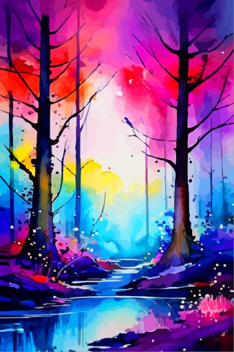Art numérique "Flux magenta III", artiste numérique Viktor Levchenko à la Jose Art Gallery