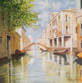 Pintura "Veneza. Um dia ensolarado", pintor Nadiya Ulyanich óleo tela de pintura na Jose Art Gallery