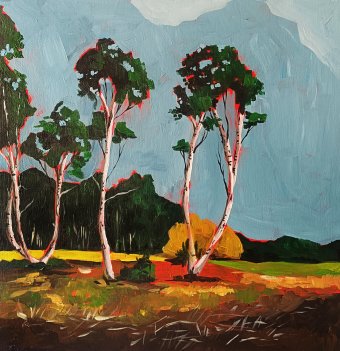 Painting "The Last Warm Light" by painter Evgenia Smirnova acrylic wood at Jose Art Gallery