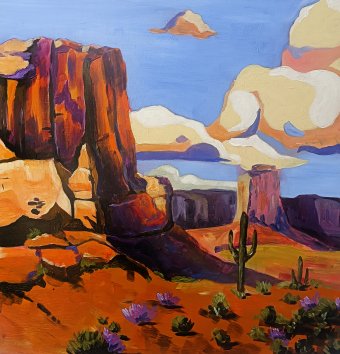 Painting "Arizona Desert" by painter Evgenia Smirnova acrylic wood at Jose Art Gallery