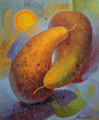 Painting "Two pears" by painter Serhii Voichenko oil canvas at Jose Art Gallery