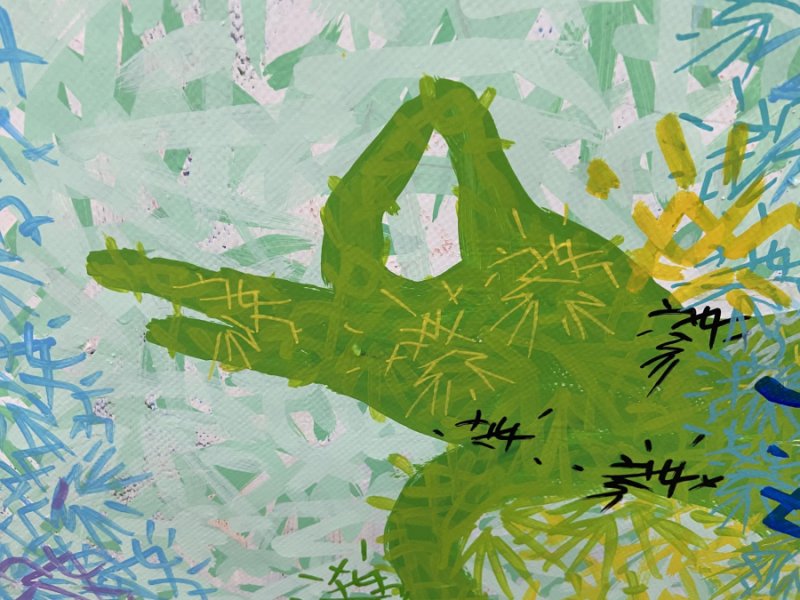 Additional view 2: Figurative Religious Painting ZEN by painter Kilat mixed method plastic 