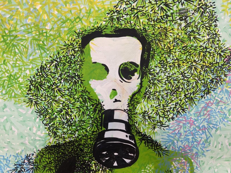 Additional view 3: Figurative Religious Painting ZEN by painter Kilat mixed method plastic 