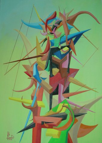 Malarstwo "Kobieca metamorfoza w abstrakcjonizmie", malarz Paul Bonnie Kent olej płótno w Jose Art Gallery