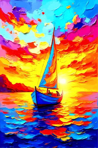 Art numérique "Horizon vers le soleil", artiste numérique Viktor Levchenko à la Jose Art Gallery