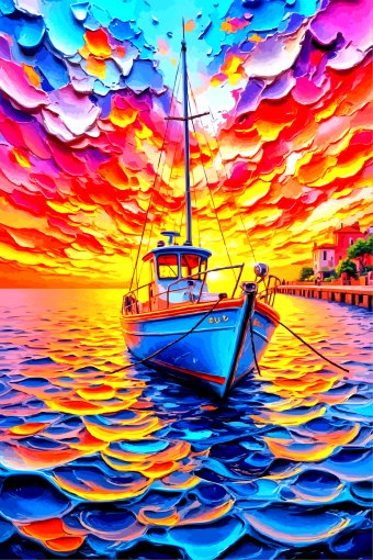 Art numérique "Ancrage cramoisi", artiste numérique Viktor Levchenko à la Jose Art Gallery
