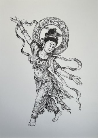 Graphik "Die Gnade des Himmels", illustrator Carlos Barta Tinte Papier in der Jose Art Gallery