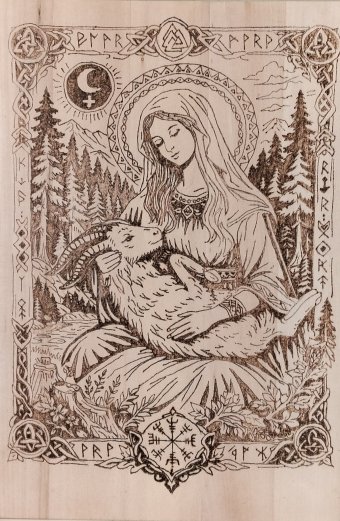 Grafika "Drewniana ikona Herodiona", ilustrator Temnyy technika mieszana drewno w Jose Art Gallery