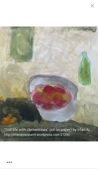 Живопись "Натюрморт с клементинами", живописец Irfan Ajvazi сангина бетон в Jose Art Gallery