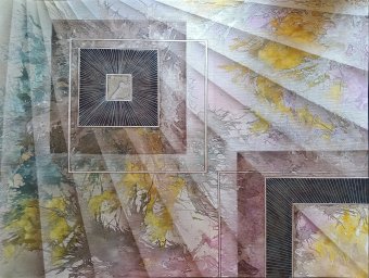 Painting "Transition" by painter Iryna Baranova ink paper at Jose Art Gallery