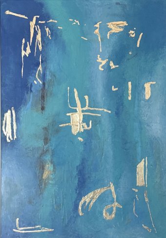 Painting "Fragments of Light" by painter Chiara Carpi acrylic fabric at Jose Art Gallery
