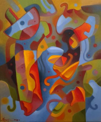 Painting "Stained glass of August" by painter Serhii Voichenko oil canvas at Jose Art Gallery