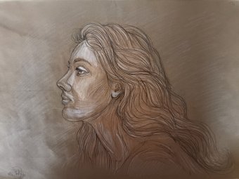 Grafika "Gwiazda wieczorna: Intensywny wewnętrzny spokój", ilustrator roberto ferrando ołówek papier w Jose Art Gallery