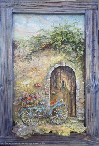 Malarstwo "Cichy zakątek Europy", malarz Vardan Azaryan olej drewno w Jose Art Gallery