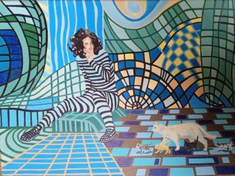 Pintura "Um momento de amor parental.", pintor Oksana Gladovska acrilo tela de pintura na Jose Art Gallery