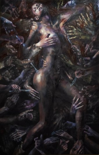 Malarstwo "Głód/ Pragnienie", malarz Kateryna Bortsova olej płótno w Jose Art Gallery