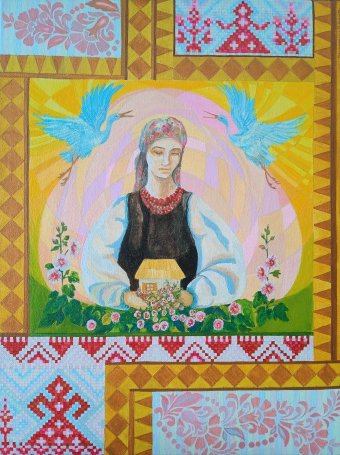 Pintura "Guardião", pintor Oksana Gladovska acrilo tela de pintura na Jose Art Gallery