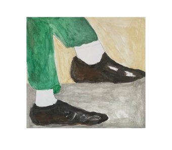 Graphik "Die Schuhe", illustrator Irfan Ajvazi Acryl Gips in der Jose Art Gallery