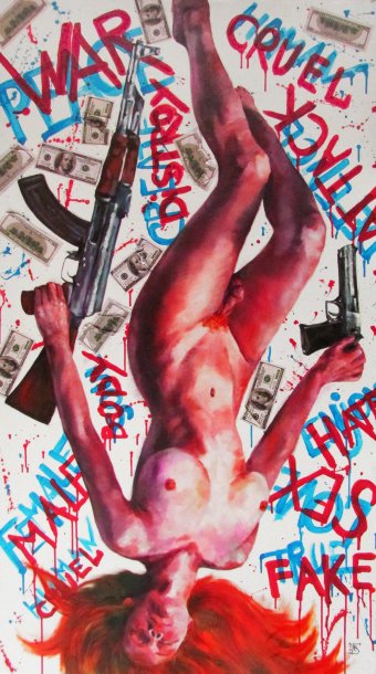 Malarstwo "Testosteron", malarz Kateryna Bortsova olej płótno w Jose Art Gallery