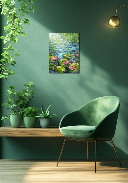 Additional view 2: Impressionism Flower Painting Serene Impression by painter Anastasia Kozorez oil canvas 