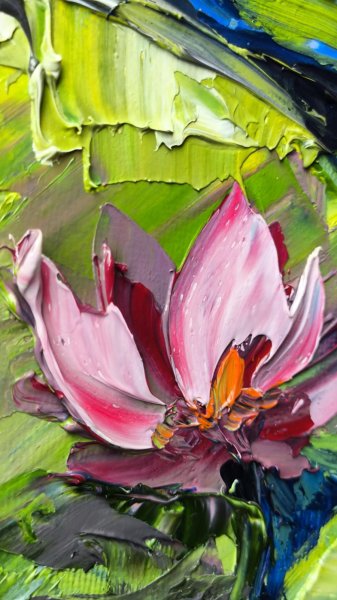 Additional view 4: Impressionism Flower Painting Serene Impression by painter Anastasia Kozorez oil canvas 