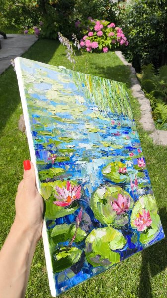 Additional view 7: Impressionism Flower Painting Serene Impression by painter Anastasia Kozorez oil canvas 