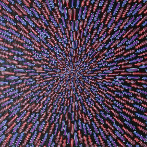 Contemporary Art Genre Painting Blue & red particle by painter Jonathan Pradillon acrylic canvas 