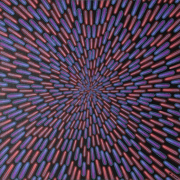 Blue & red particle Painting by Jonathan Pradillon