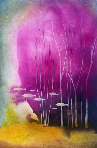 Pintura "A Floresta dos Sonhos", pintor Evgenia Smirnova aquarela papel na Jose Art Gallery