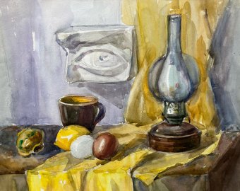 Painting "Still Life 1" by painter Aleksandr Romanenko watercolor paper at Jose Art Gallery