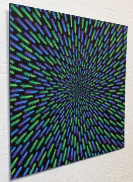 Green and purple particle Painting by Jonathan Pradillon