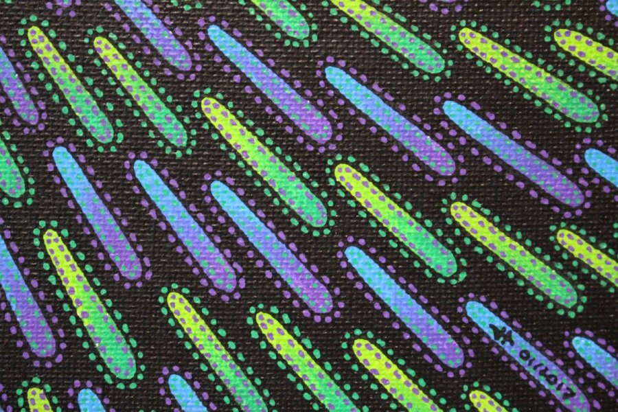 Additional view 4: Contemporary Art Genre Painting Green and purple particle by painter Jonathan Pradillon acrylic canvas 
