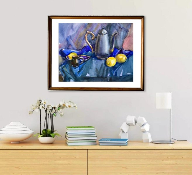 Additional view 2: Contemporary Art Still-Life Painting Still Life 3 by painter Aleksandr Romanenko watercolor paper 