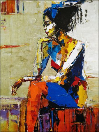 Painting "Autumn Reflection" by painter Alexander Aksyonov acrylic canvas at Jose Art Gallery