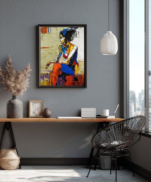 Additional view 1: Expressionism Interior Painting Autumn Reflection by painter Alexander Aksyonov acrylic canvas 
