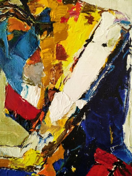 Additional view 5: Expressionism Interior Painting Autumn Reflection by painter Alexander Aksyonov acrylic canvas 